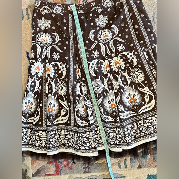 ESPRIT vintage 90s brown patterned skirt with petticoat! Like new. Sz 8 - Picture 7 of 7